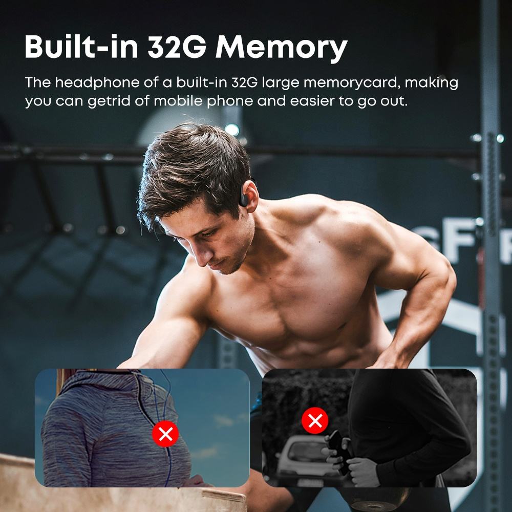 Waterproof Headset Swimming Bluetooth Headphones